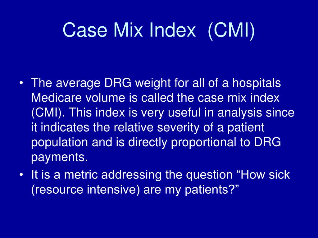 Case Mix Index Formula at Jeffrey Montgomery blog