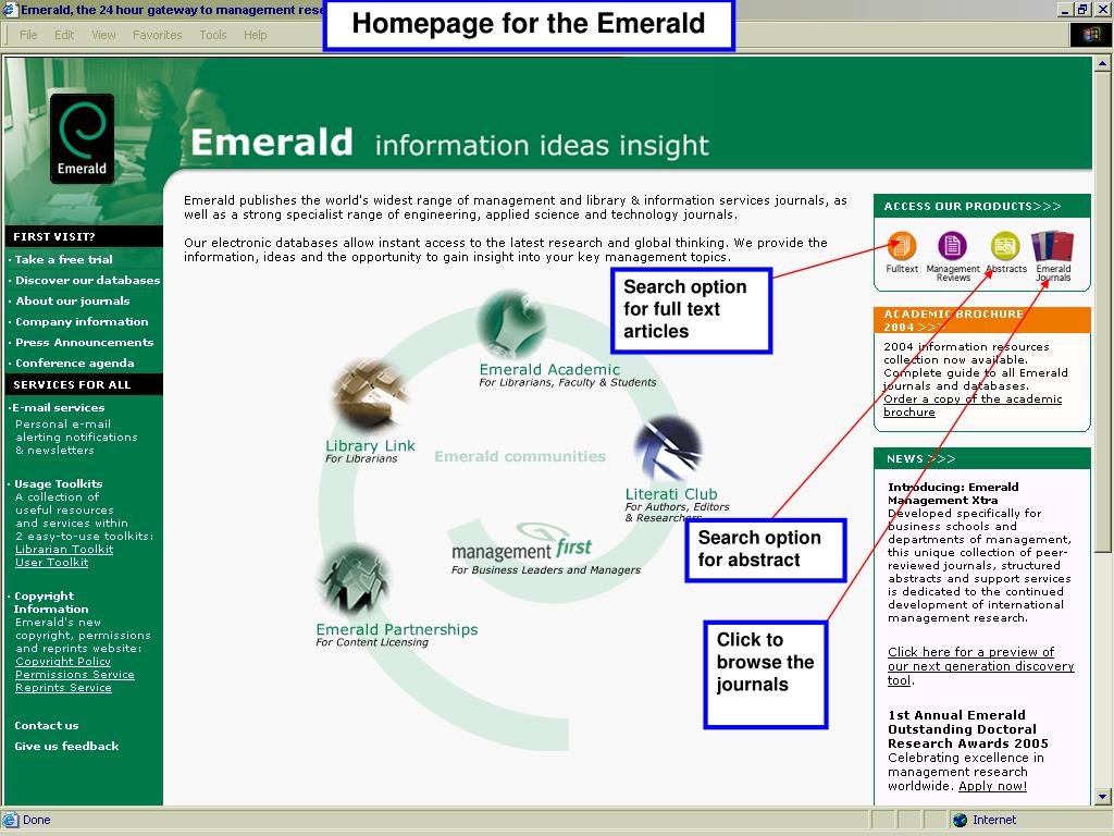 PPT EMERALD JOURNALS emeraldinsight PowerPoint Presentation, free
