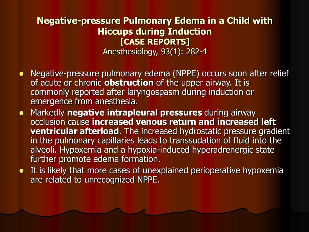 PPT Acute Pulmonary Edema During Emergence from Anesthesia PowerPoint