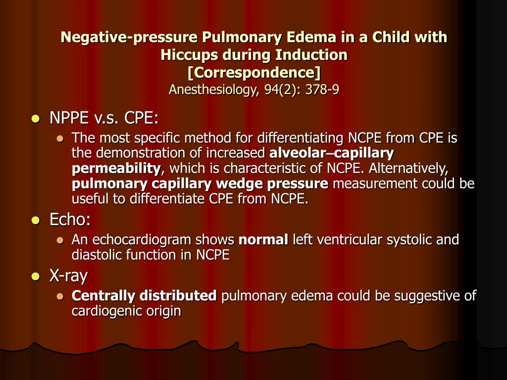 PPT Acute Pulmonary Edema During Emergence from Anesthesia PowerPoint