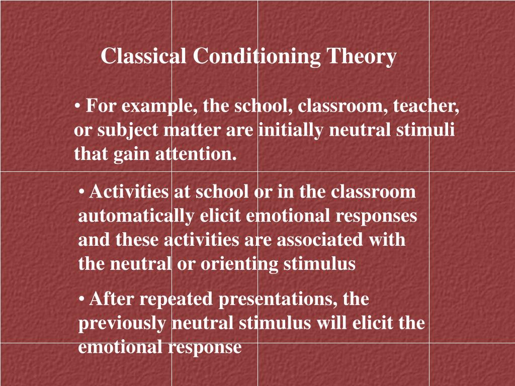 Classical Conditioning Examples In The Classroom slideshare
