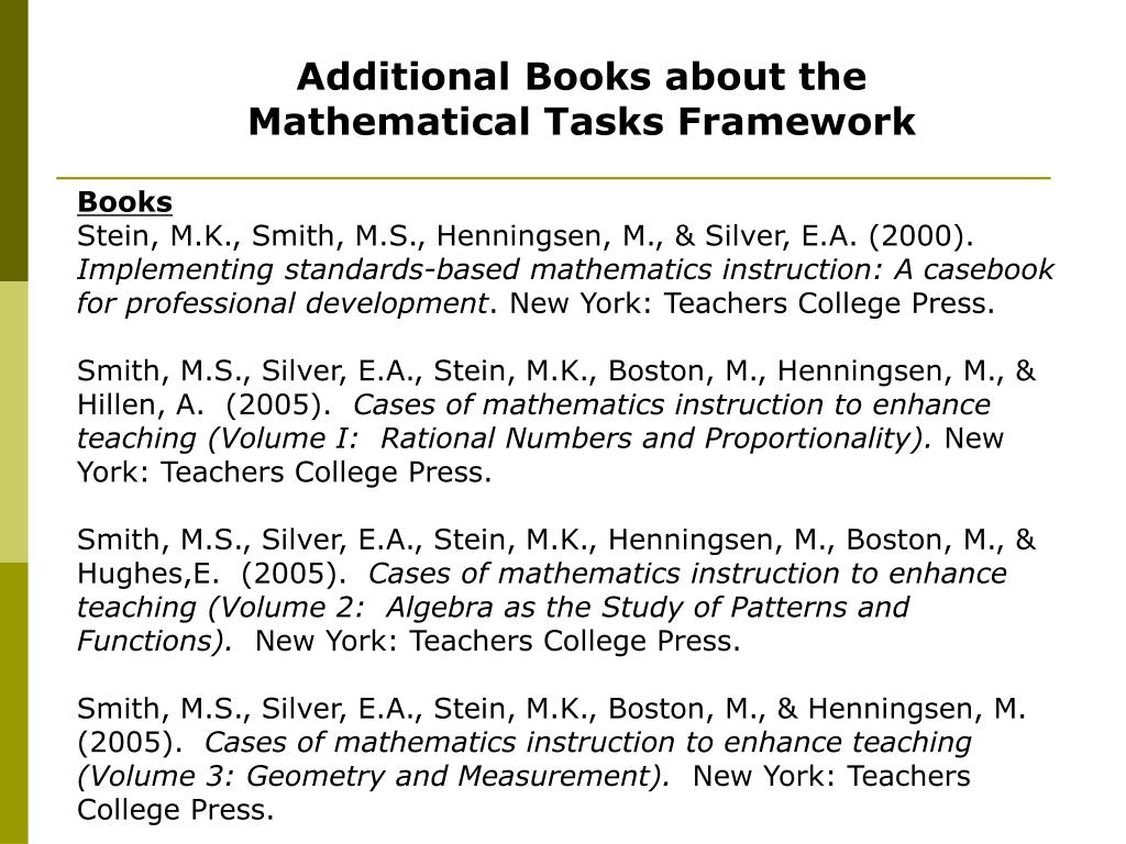 PPT Effective Mathematics Instruction The Role of Mathematical Tasks