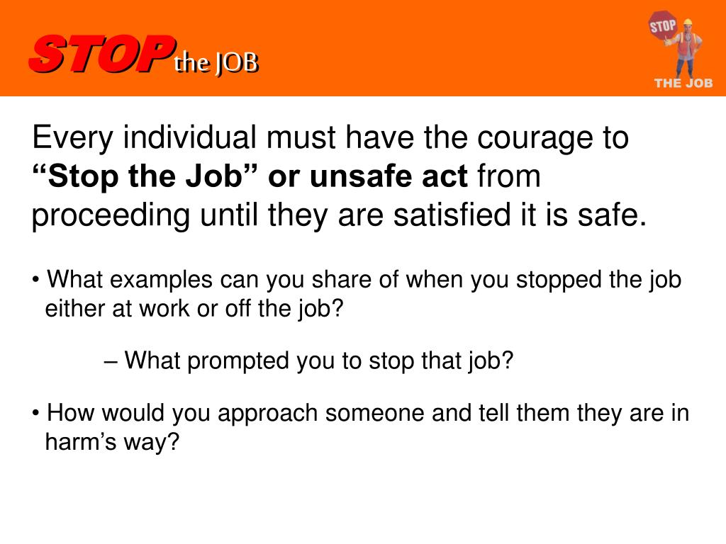 PPT “Stop Work Authority / Stand Up for Safety” PowerPoint