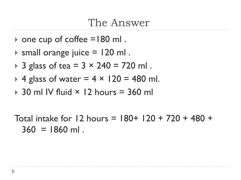 PPT Intake and Output Calculation PowerPoint Presentation, free