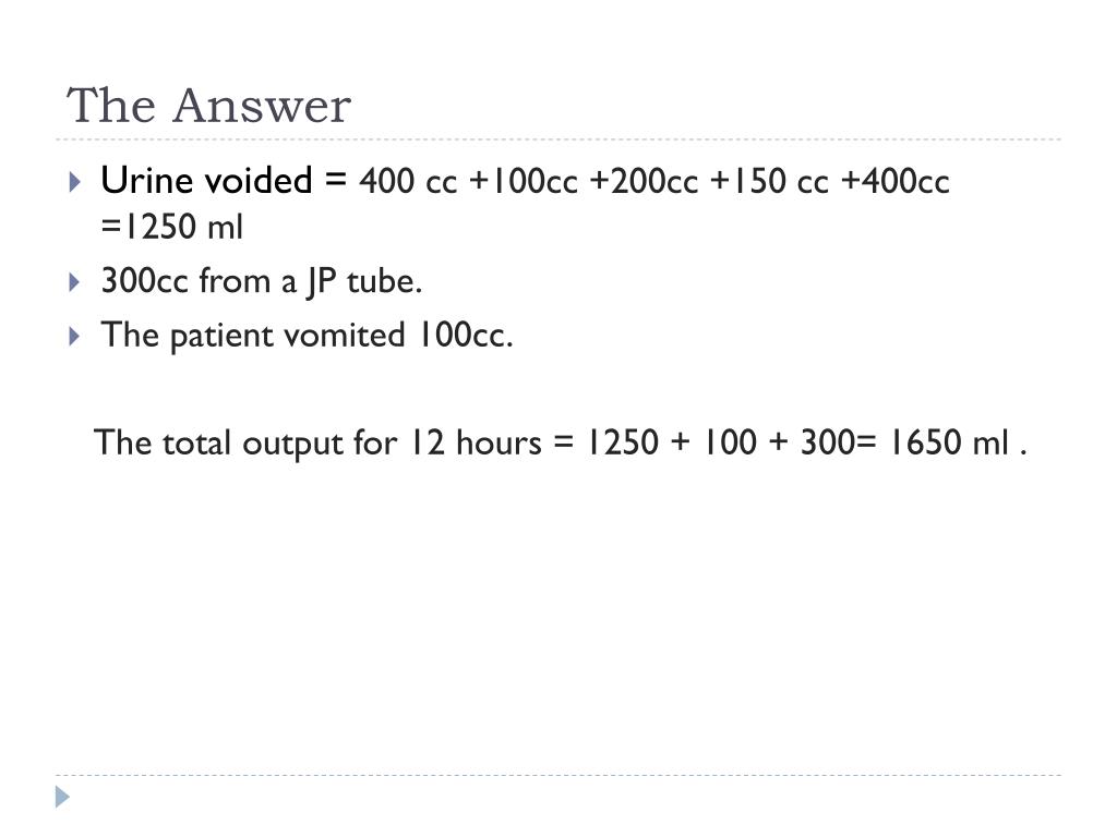 PPT Intake and Output Calculation PowerPoint Presentation ID302044
