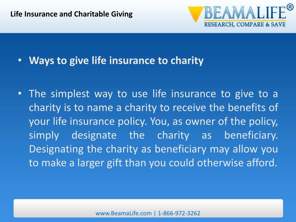 PPT Life Insurance and Charitable Giving PowerPoint Presentation