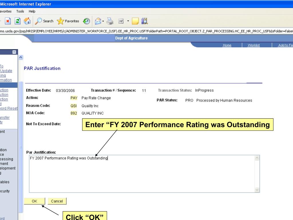 PPT HR Enters Quality Step Increase (QSI) Performance Based Award