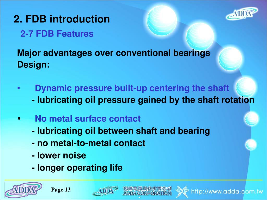 PPT New product introduction FDB ( Fluid Dynamic Bearing ) Presentation to customer
