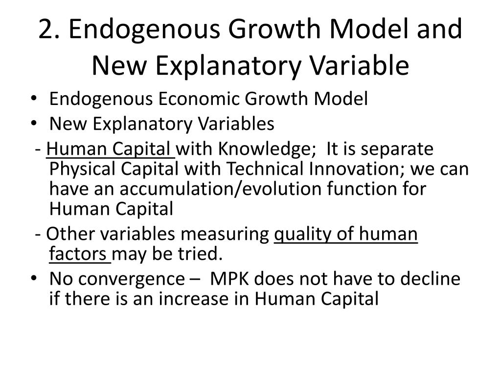 PPT “New Growth Theories” Endogenous Growth Models PowerPoint