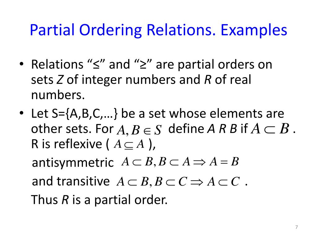 PPT Equivalence Relations. Partial Ordering Relations PowerPoint