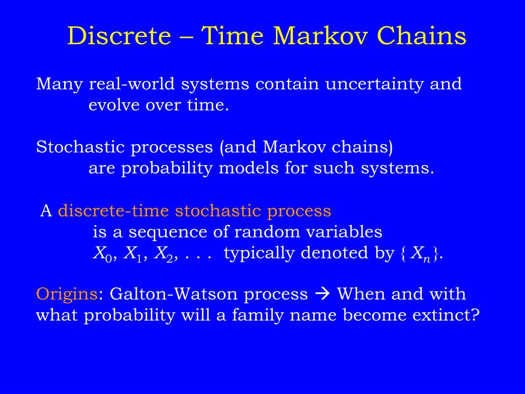 PPT Lecture 12 DiscreteTime Markov Chains PowerPoint Presentation