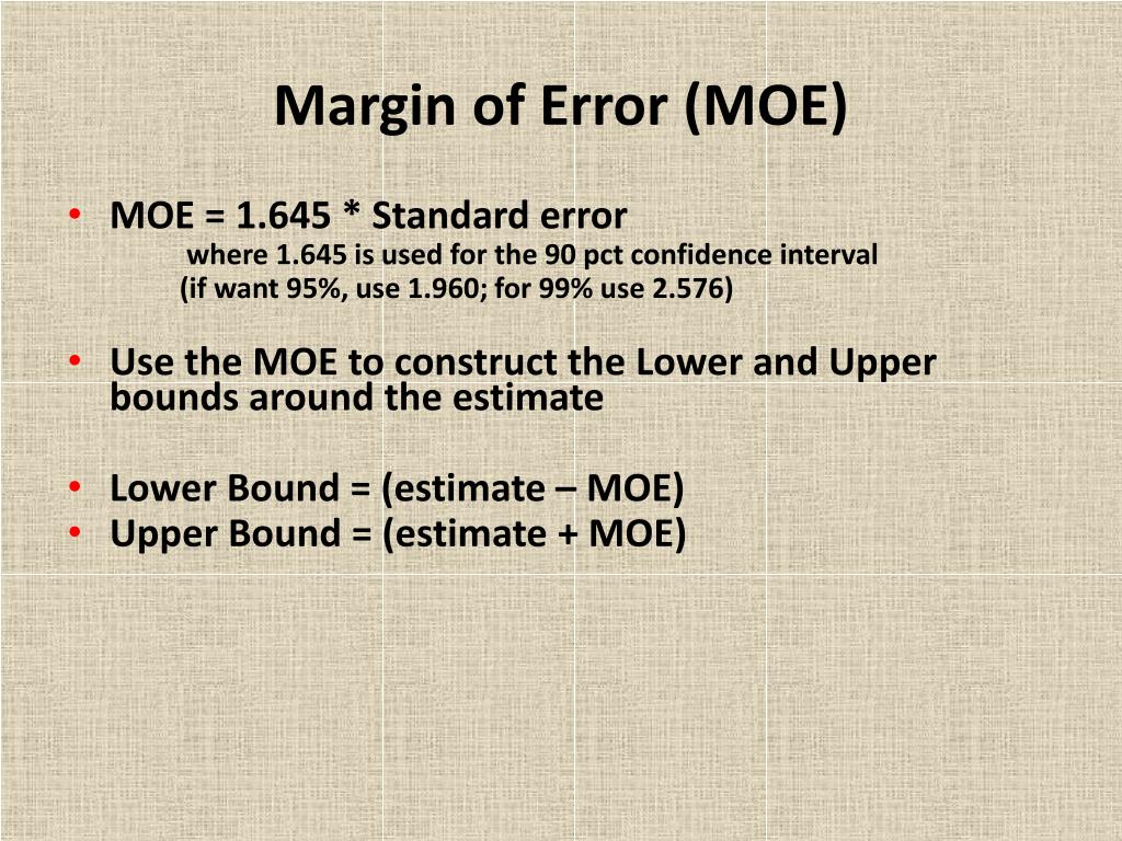 PPT Calculating Statistical Significance and Margins of Error Using