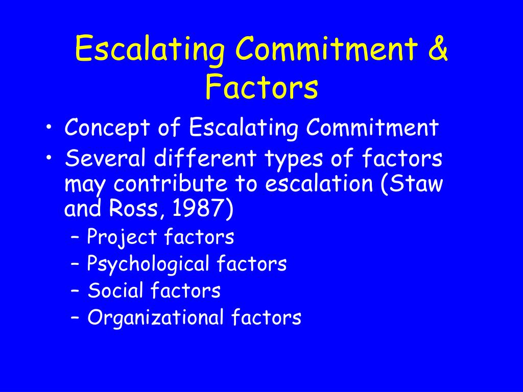 Escalation Of Commitment Examples zbabdesigns