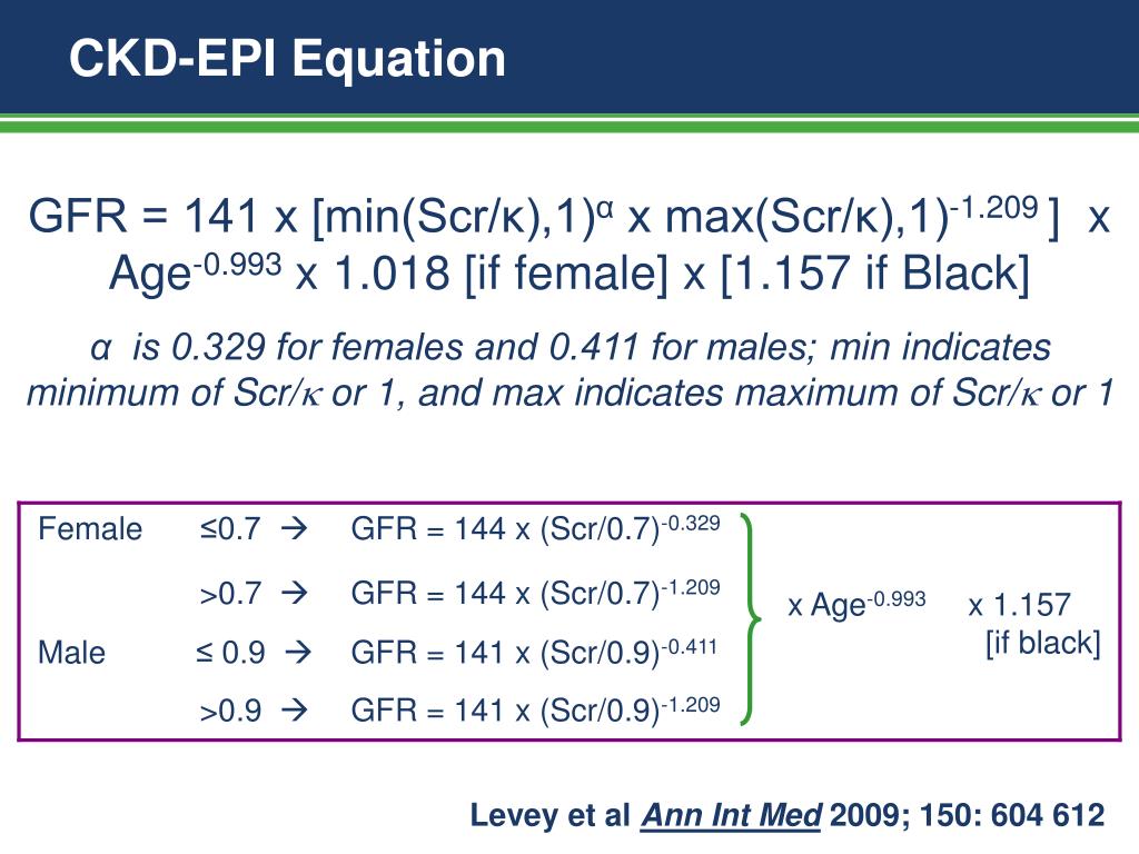 PPT Estimated GFR Based on Creatinine and Cystatin C PowerPoint