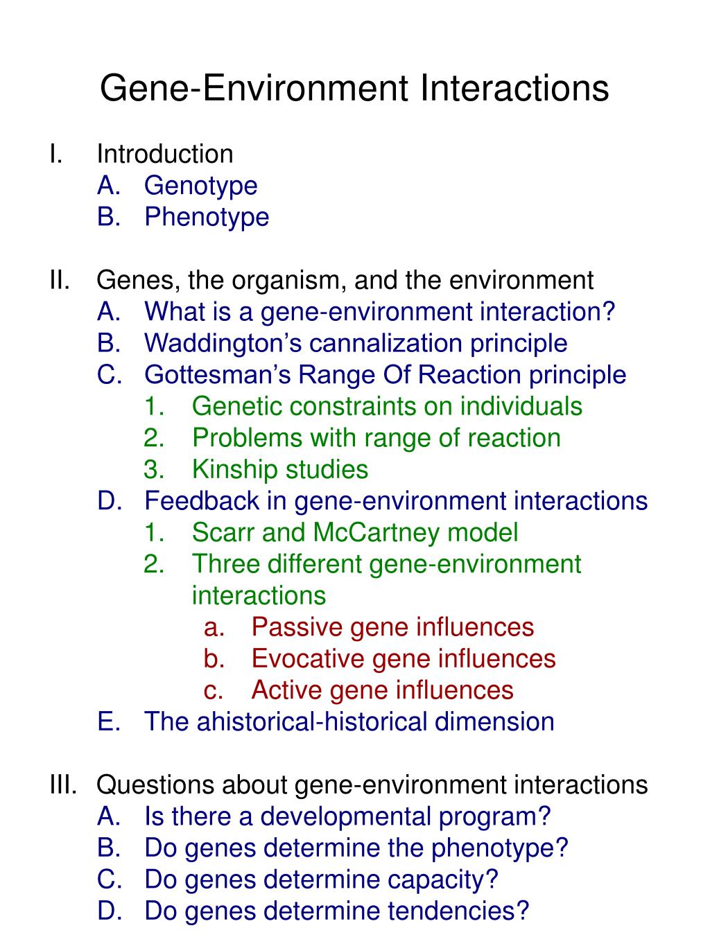 PPT GeneEnvironment Interactions PowerPoint Presentation ID312031