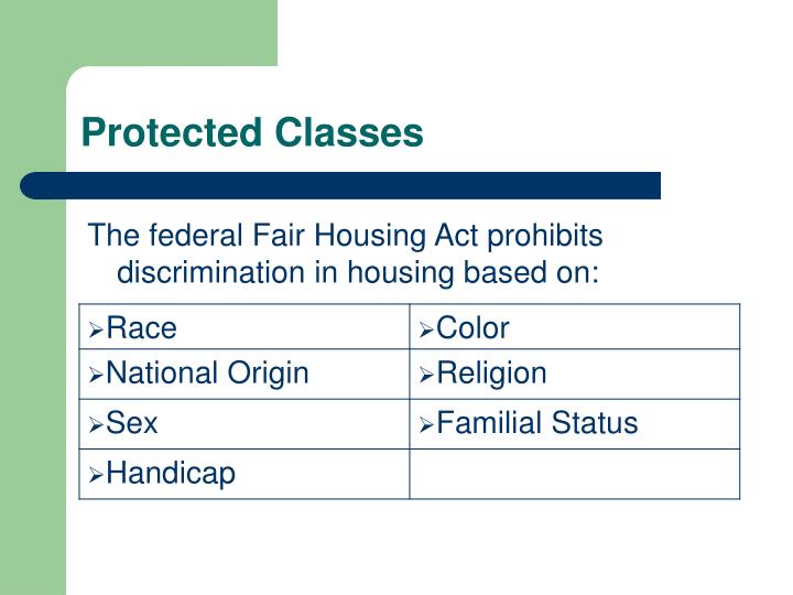 PPT The Federal Fair Housing Act An Overview PowerPoint Presentation