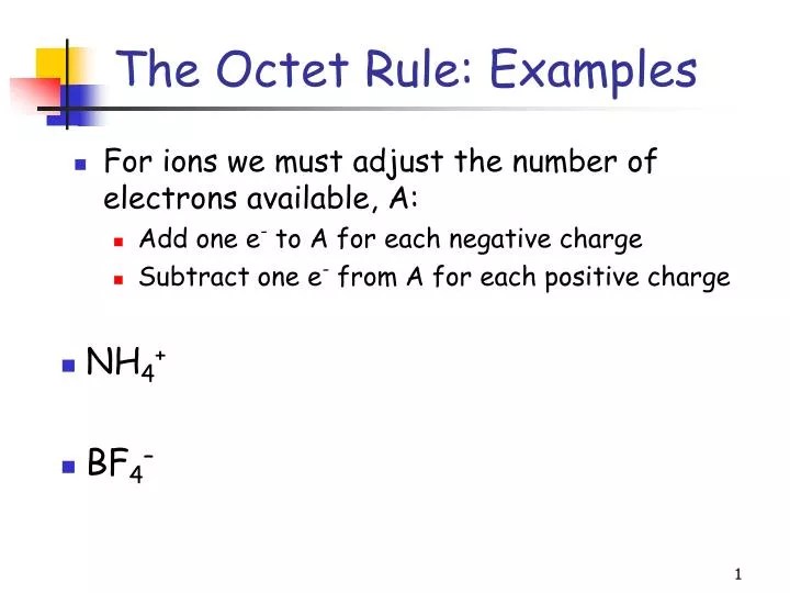 PPT The Octet Rule Examples PowerPoint Presentation, free download