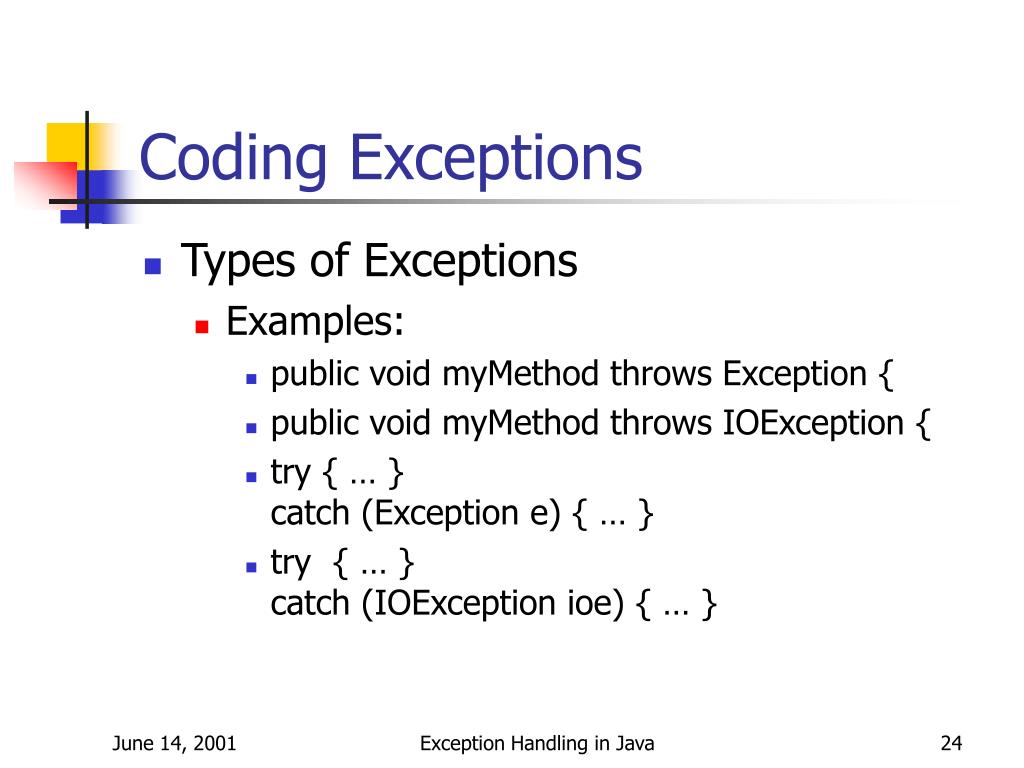 PPT Exception Handling in Java PowerPoint Presentation, free download