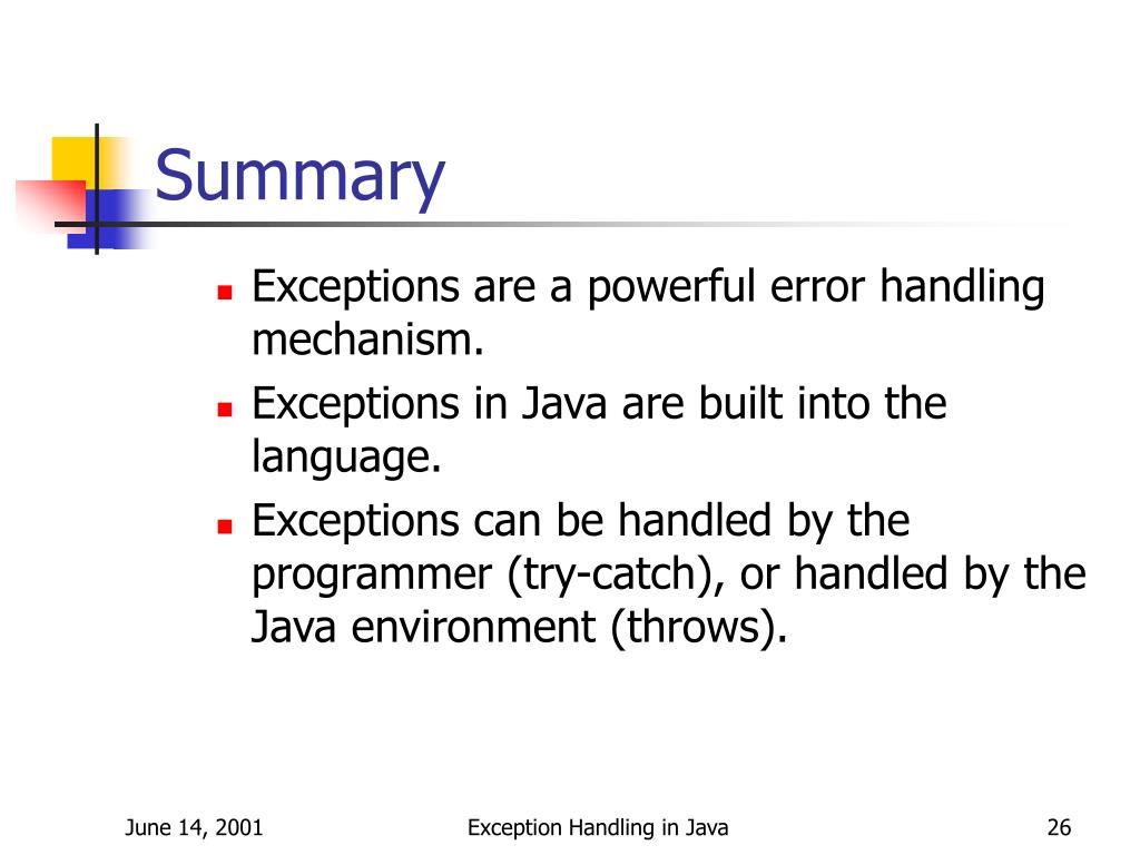 PPT Exception Handling in Java PowerPoint Presentation, free download