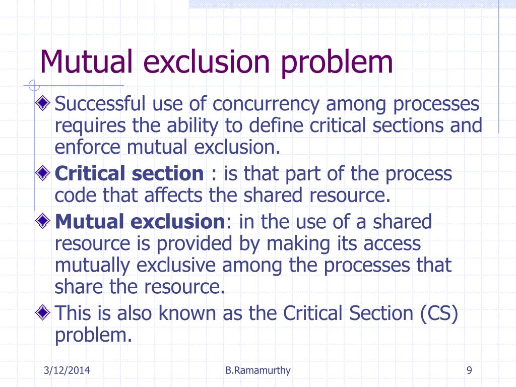 PPT Mutual Exclusion, Synchronization and Classical InterProcess