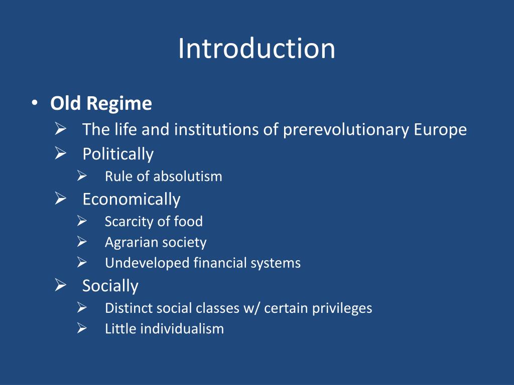 PPT The Society and Economy Under the Old Regime PowerPoint