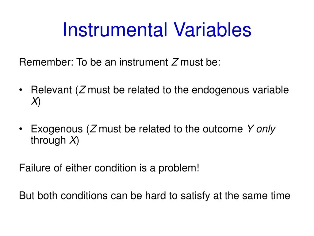 PPT Using the Instrumental Variables Technique in Educational