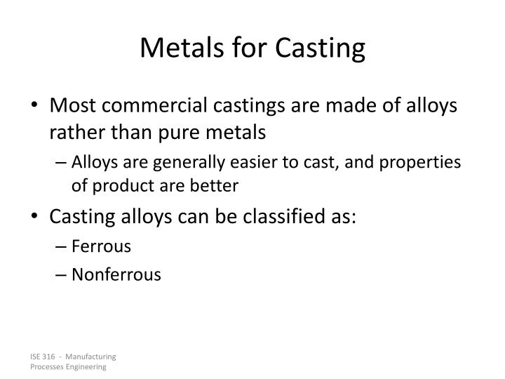 PPT Chapter 11 METAL CASTING PROCESSES PowerPoint Presentation ID