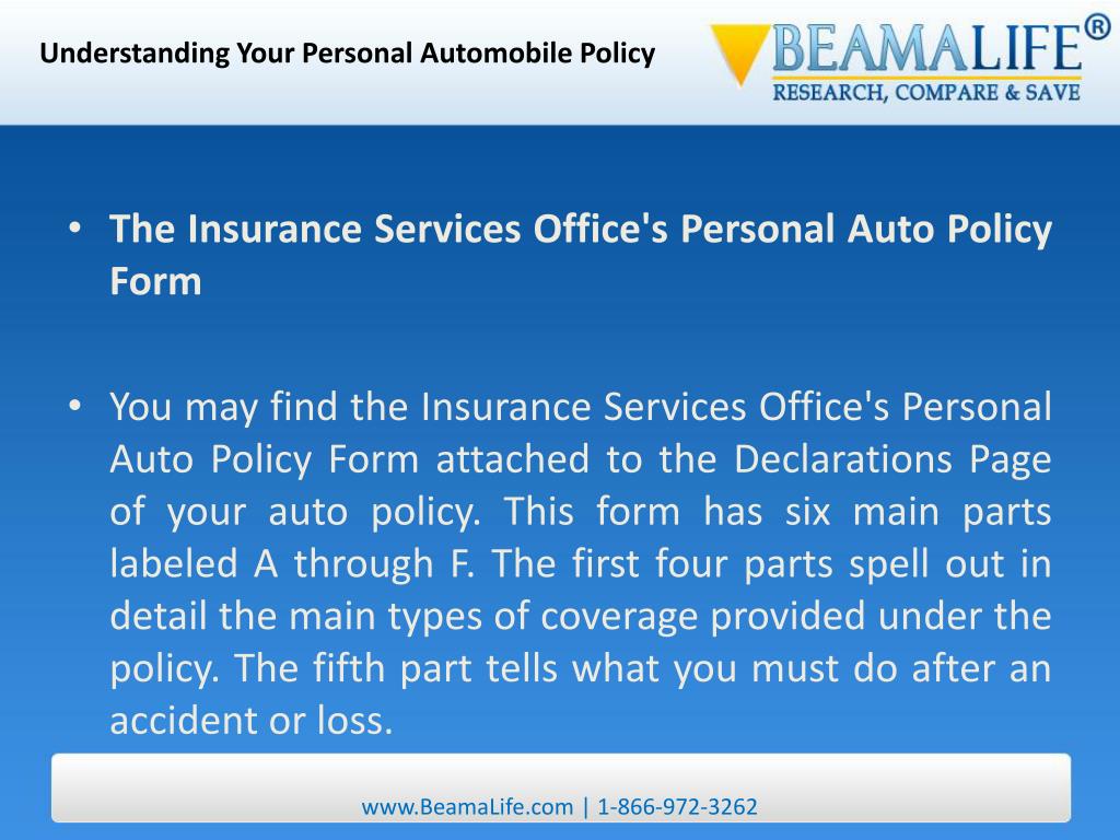 PPT Understanding Your Personal Automobile Policy PowerPoint