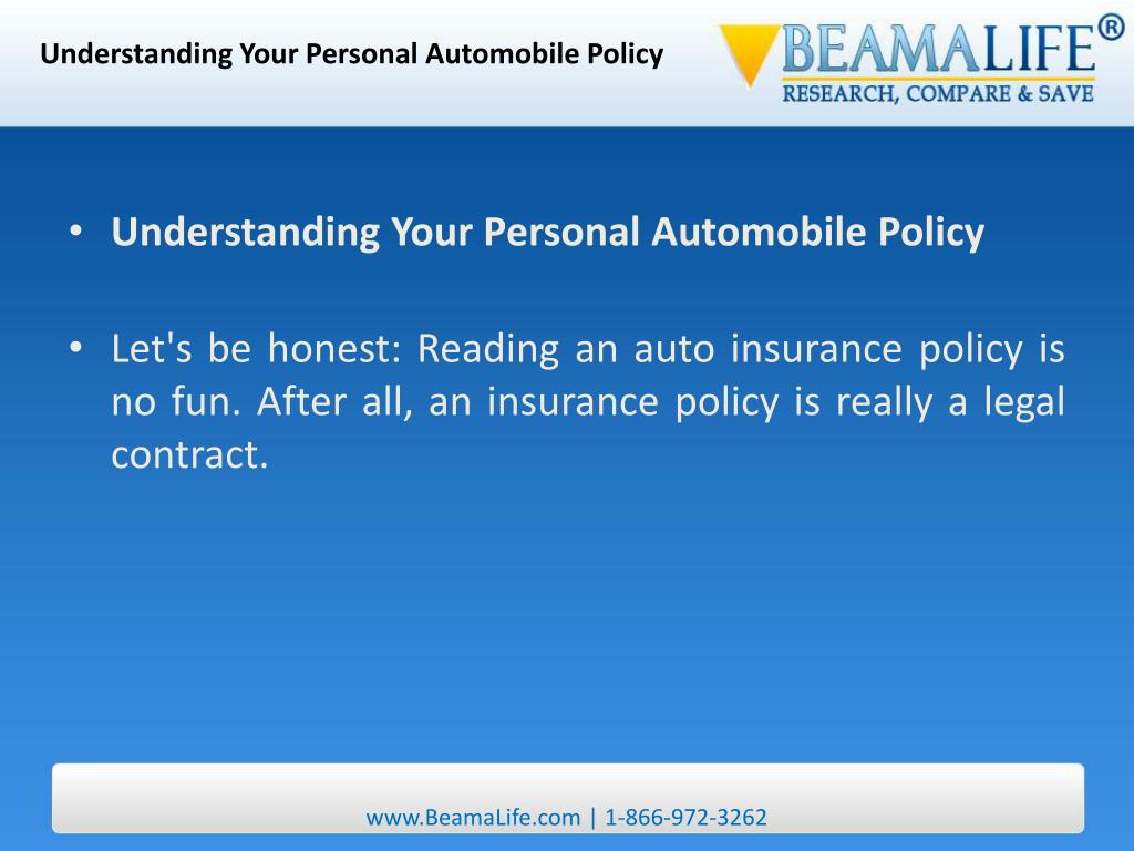 PPT Understanding Your Personal Automobile Policy PowerPoint