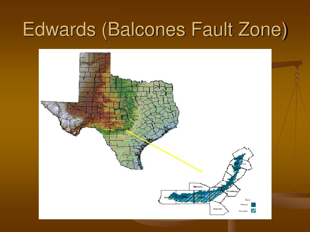 Austin Edwards State Map Fault Lines Karst PPT Water Level Maps In The Edwards (BFZ) Aquifer PowerPoint