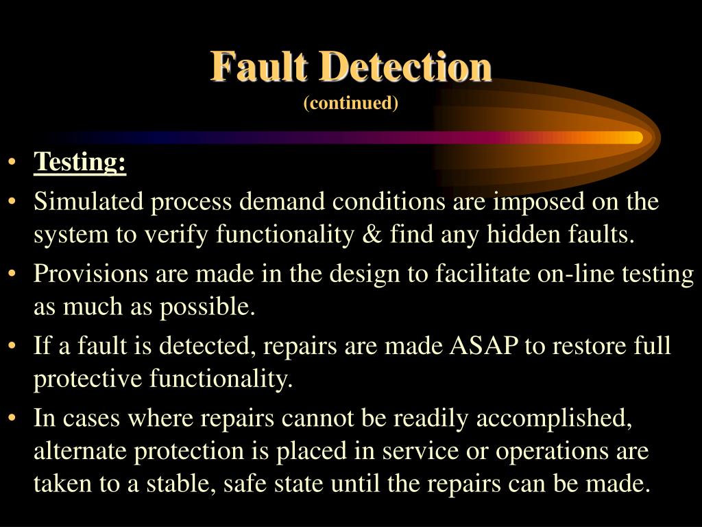 PPT Fault Detection & Consequence Prevention in Real Time A View from