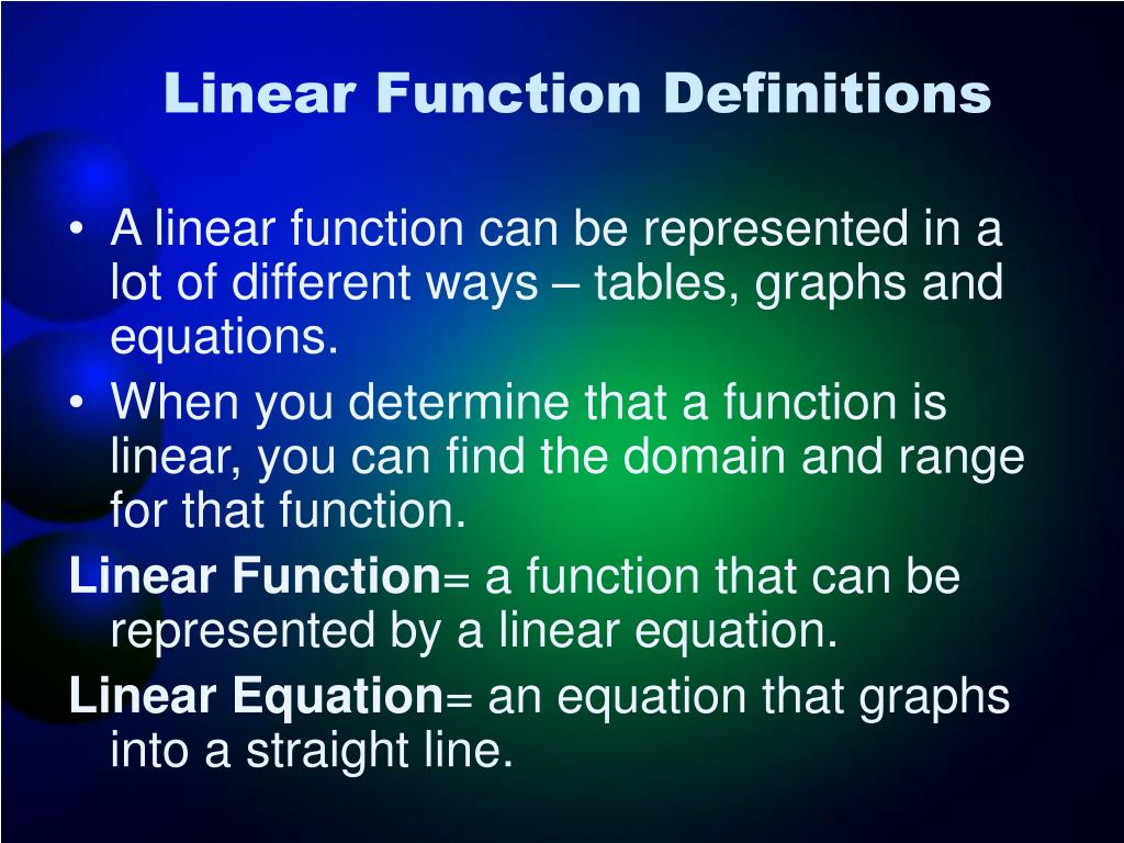 PPT Representing Linear Functions PowerPoint Presentation ID323420