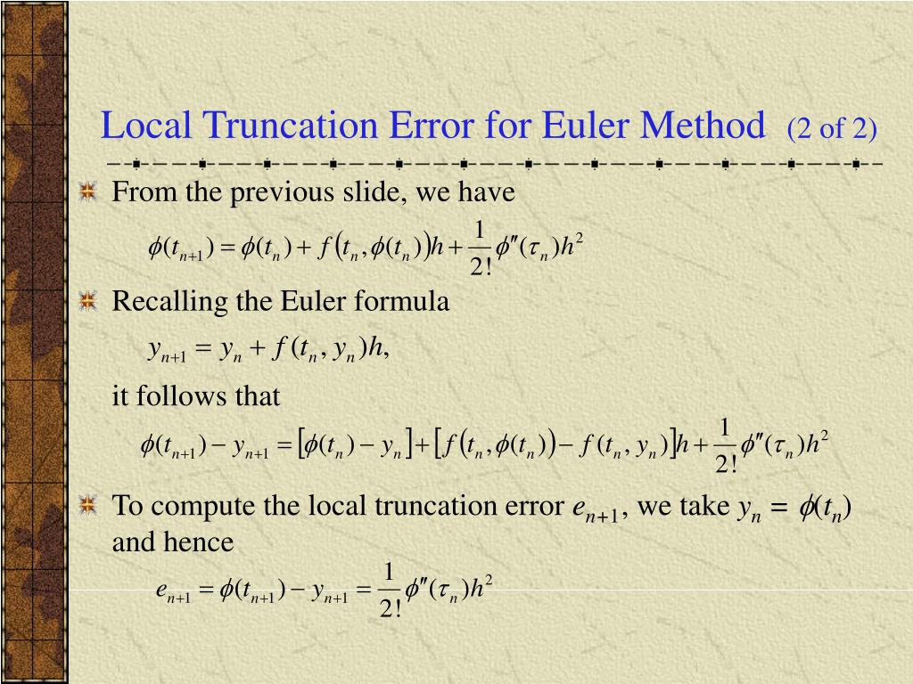 PPT Ch 8.1 Numerical Methods The Euler or Tangent Line Method