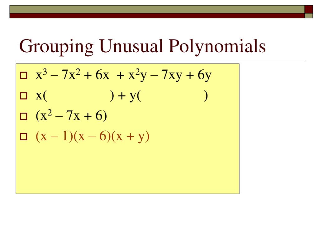 PPT Section 5.5 Greatest Common Factors & Factoring by Grouping