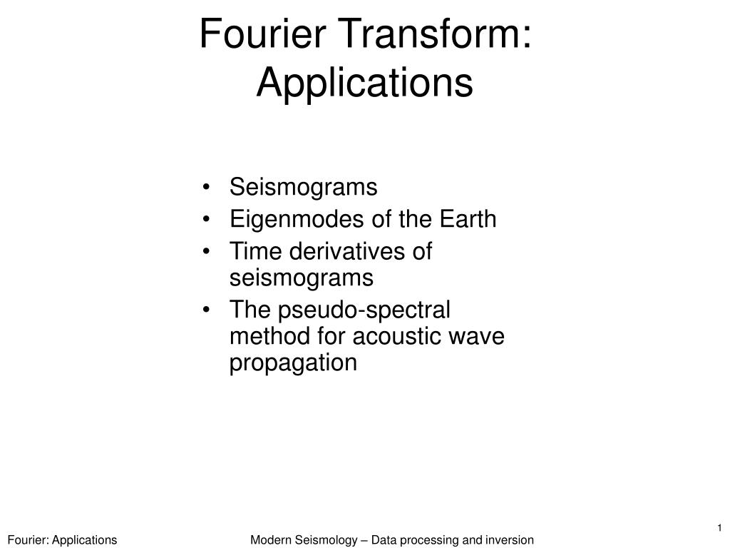 PPT Fourier Transform Applications PowerPoint Presentation, free