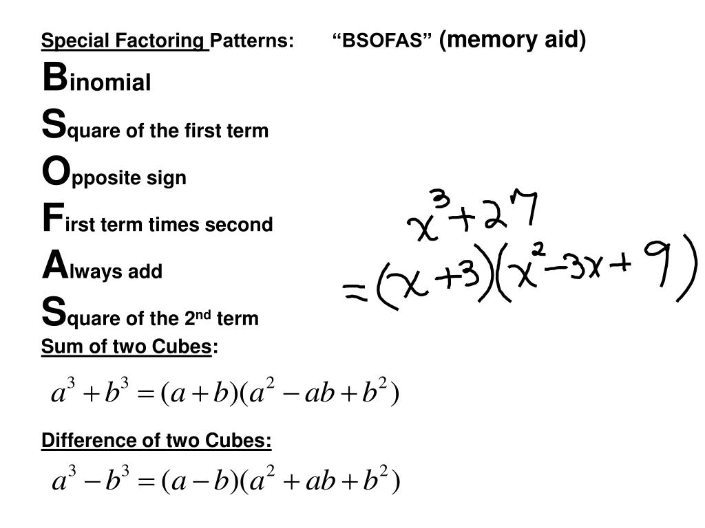 PPT Choosing a Factoring Method PowerPoint Presentation, free