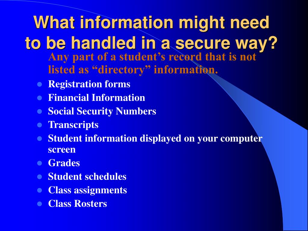 PPT FERPA Family Educational Rights and Privacy Act PowerPoint