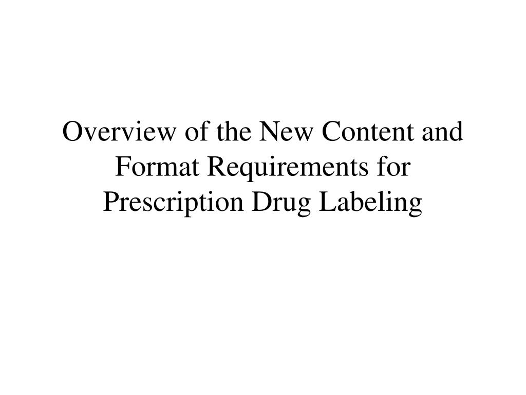 PPT Overview of the New Content and Format Requirements for