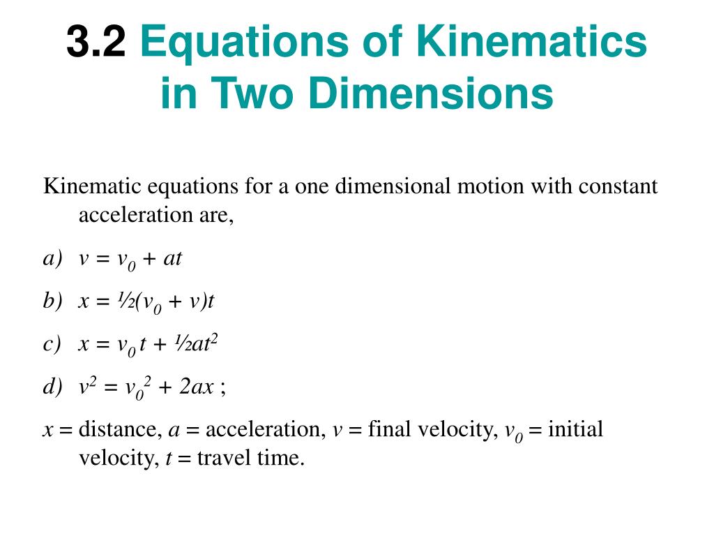 PPT Chapter3 Kinematics in Two Dimensions PowerPoint Presentation