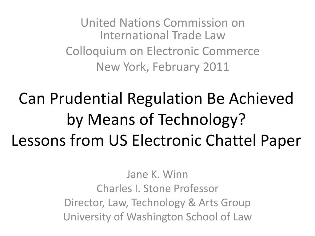 PPT Can Prudential Regulation Be Achieved by Means of Technology