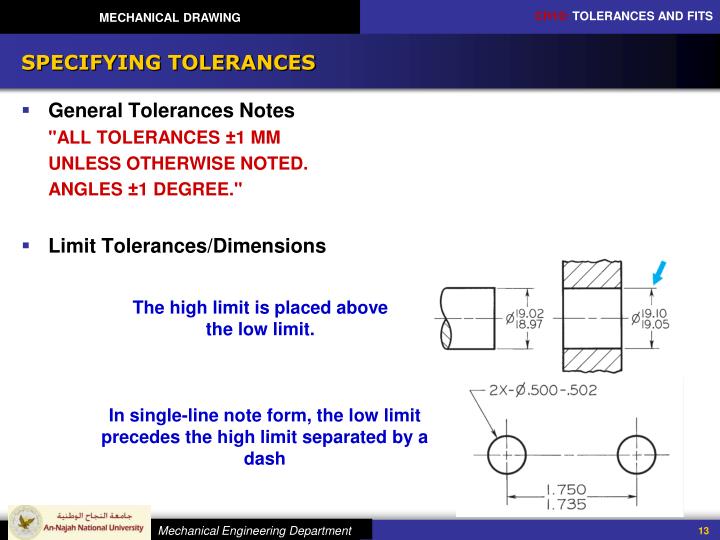 PPT MECHANICAL DRAWING Chapter 10 TOLERANCES AND FITS PowerPoint