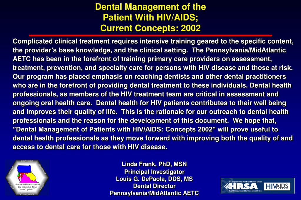 PPT Dental Management of the Patient With HIV/AIDS; Current Concepts 2002 PowerPoint