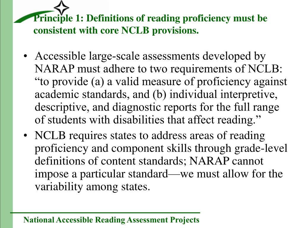 PPT Defining Reading Proficiency for Accessible Large Scale