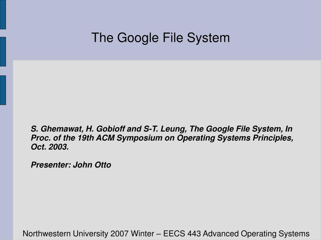 PPT The Google File System PowerPoint Presentation, free download