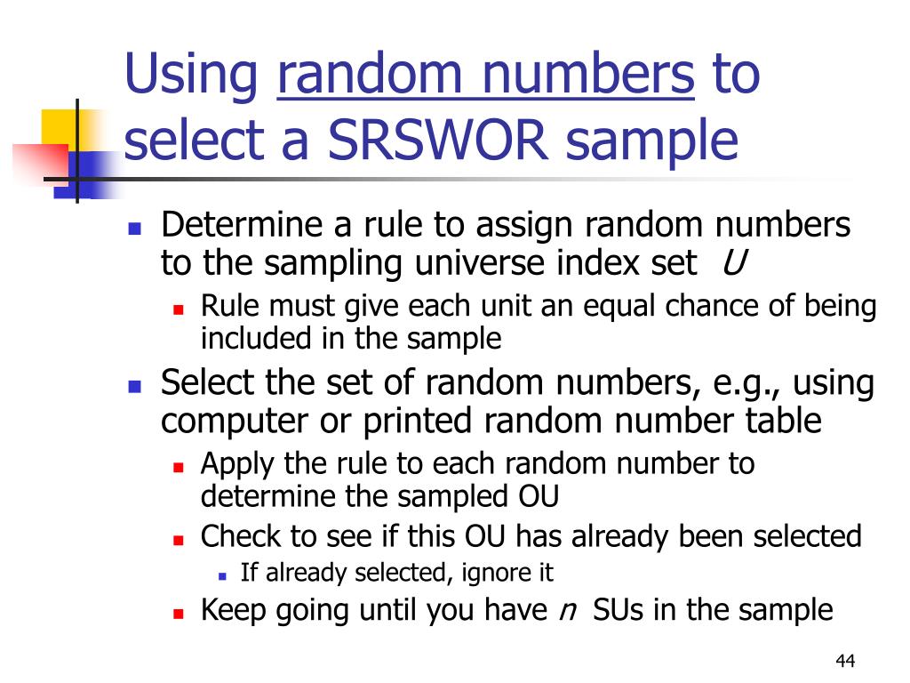 PPT Ch 2 probability sampling, SRS PowerPoint Presentation, free
