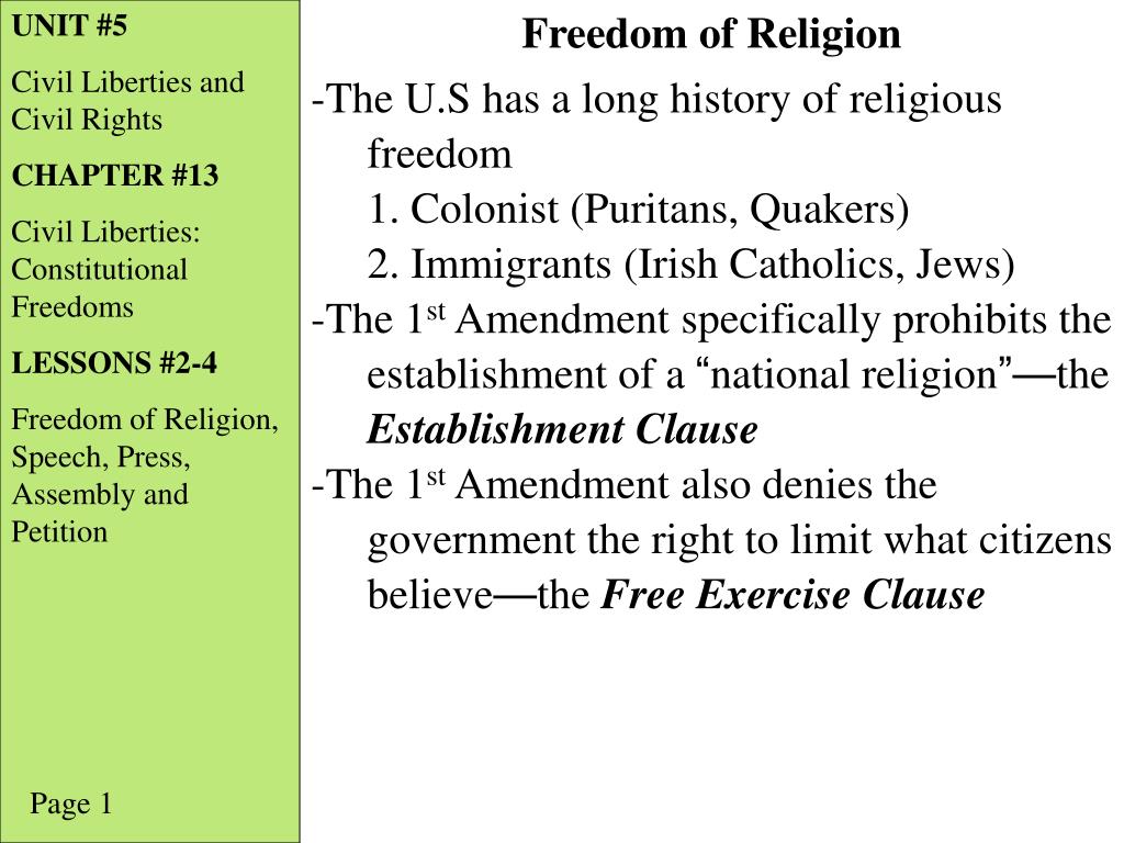 PPT UNIT 5 Civil Liberties and Civil Rights CHAPTER 13 Civil
