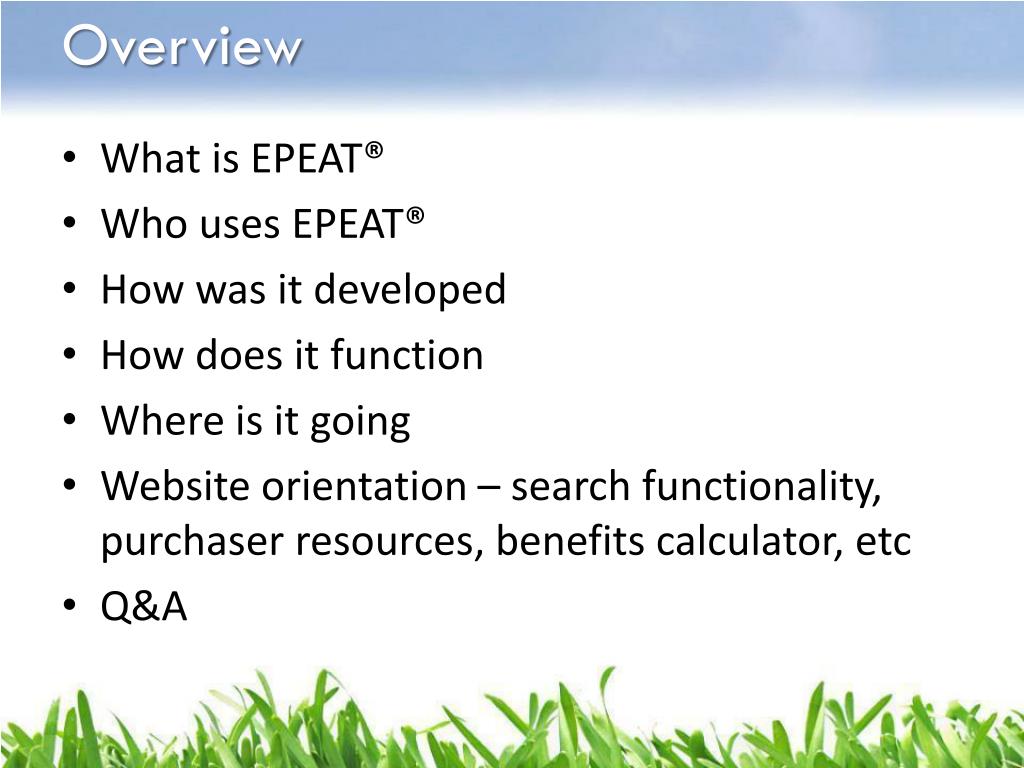 PPT - EPEAT® 101 PowerPoint Presentation, free download - ID:34171