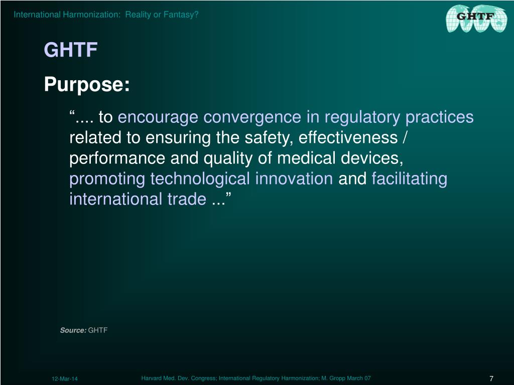 PPT International Medical Device Regulatory