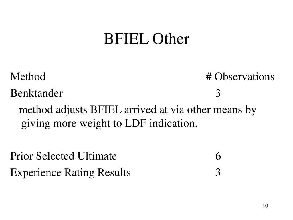 PPT BornhuetterFerguson Initial Expected Losses Working Party