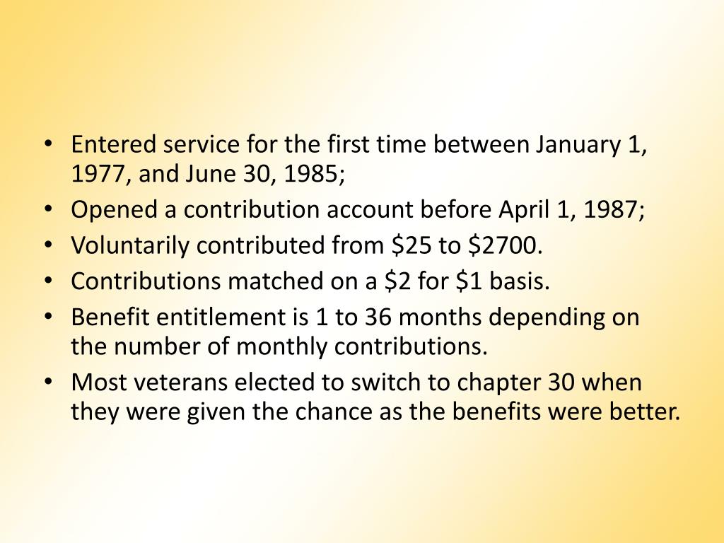 PPT VA Educational Benefits 101 and MyCAA PowerPoint Presentation